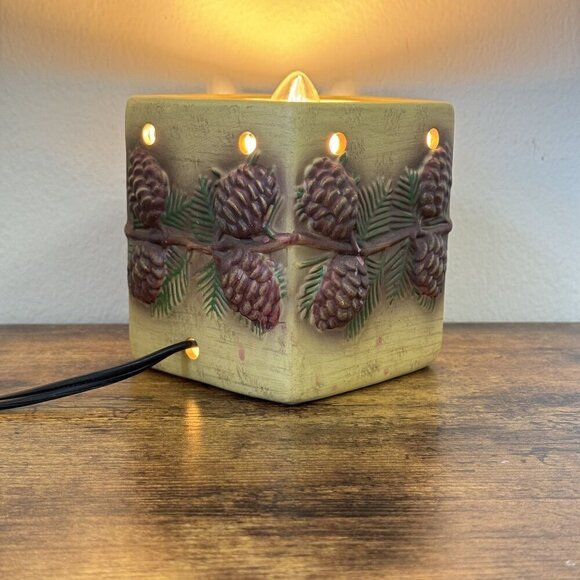 Scentsy Pinecone Wax Warmer No Lid, Tested Fall Rustic Retired 5" Height - Picture 2 of 15